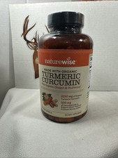 Naturewise Organic Turmeric Curcumin Capsules 180 Count 2250mg EXP: 2/2028