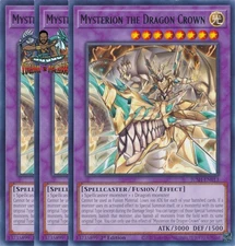 Yugioh! 3x Mysterion the Dragon Crown JUSH-EN013 Rare 1st Ed NM