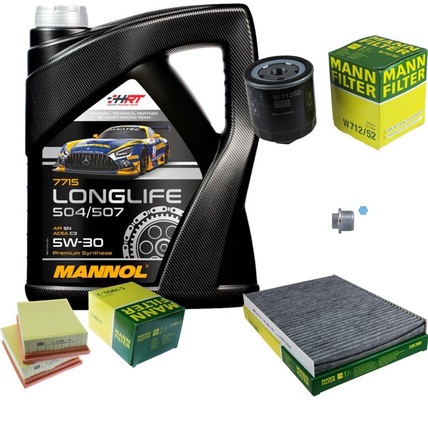 Mann Inspektionspaket 5L Mannol Longlife 504/507 5W-30 FüR Seat Cordoba 1.4I-image