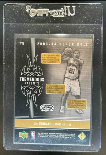 2003-04 Upper Deck Honor Roll Tim Duncan Talents Gold #24/25 SURFACE DAMAGE - Picture 2 of 2