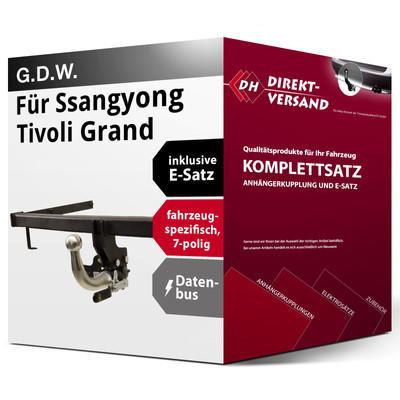 Für Tivoli Grand (G.D.W.) Anhängerkupplung abnehmbar + E-Satz 7pol top