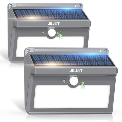 2 Pack Solar Motion Lights Outdoor Waterproof with Super Bright LEDs, 270° Wi...
