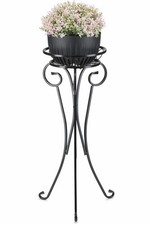 Blumenständer Pflanzenständer Blumenhocker Metall schwarz 34x74 cm modern Deko