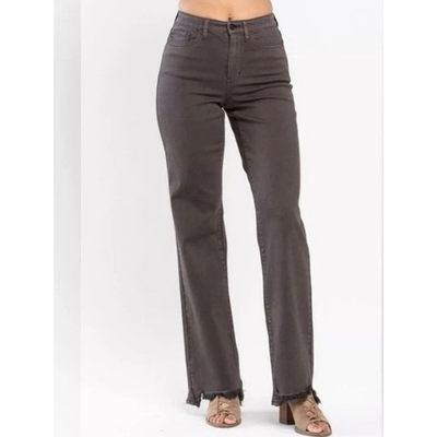#ad Judy Blue High Waisted Straight Leg Jeans Dark Brown $30.00