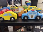 Lot(061)- Wooden City Vehicle Set 23Piece Included Firetruck Taxi Bus Police Car — photo 4