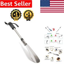 Stainless Steel Long Shoe Lifters - 16" to 31" Adjustable Telescopic Shoehorn