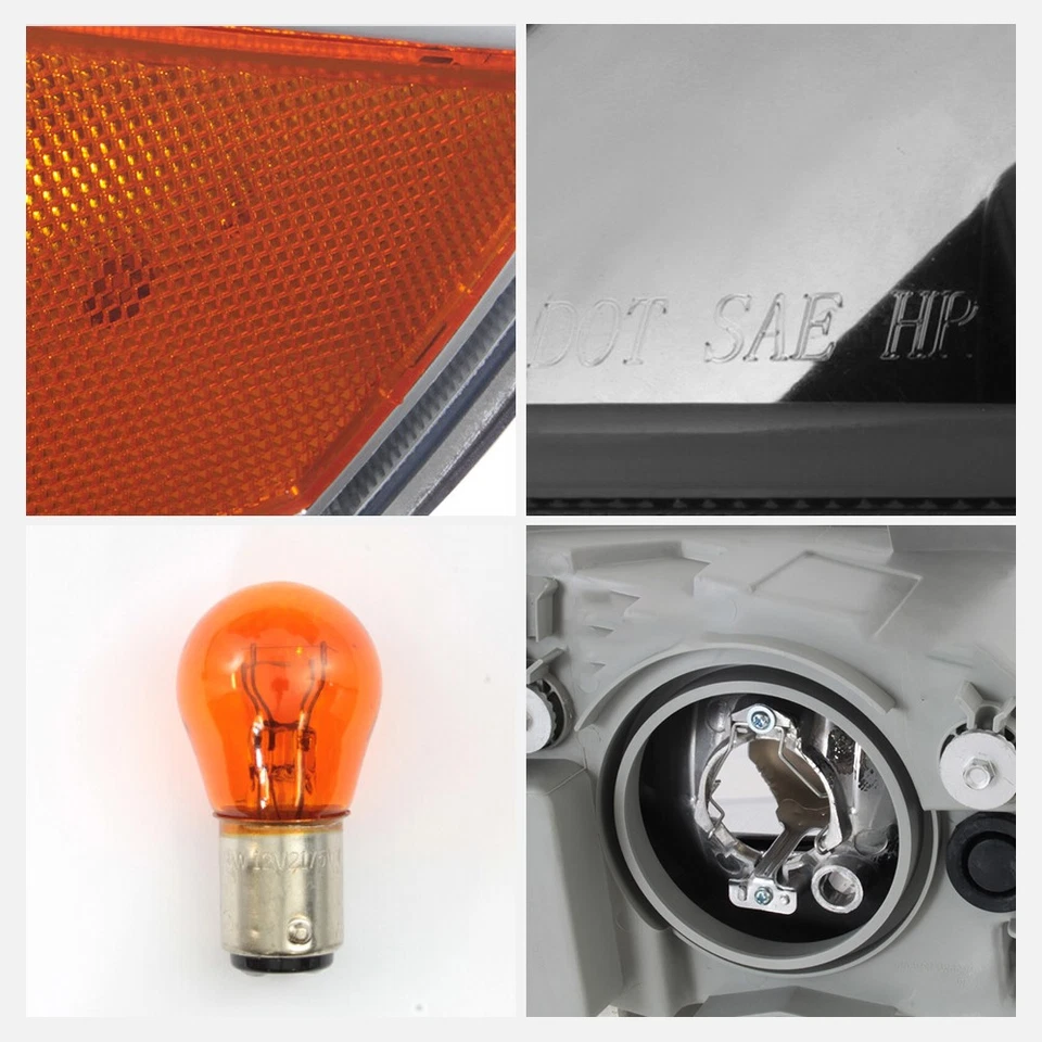 For 2009-2011 Chevy Aveo & Aveo 5 Halogen Headlight W/Amber Refelector Pair L+R - Imagem 4 de 4