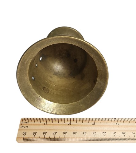 VINTAGE HEAVY SOLID BRASS MORTAR & PESTLE APOTHECARY HERB SPICE GRINDER - Picture 14 of 17