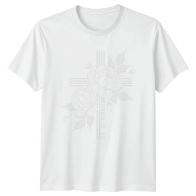 Er ist auferstanden Damen T-Shirt Ostern Blumen christlich Ostern Geschenk für Sie
