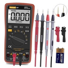 Auto Ranging Digital Multimeter TRMS 6000 with Battery Alligator Clips Orange