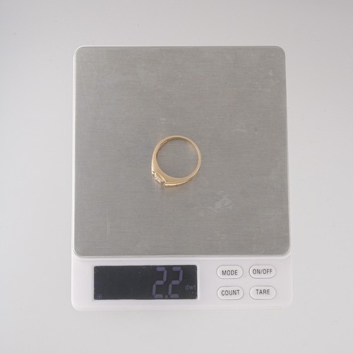 10K Yellow Gold Single Round Real Natural Diamond Ring Textured Accent Band - Picture 12 of 16
