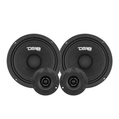 DS18 PRO-GM6.4 6.5'' Midrange Loudspeakers and Bullet Tweeter Package - Black