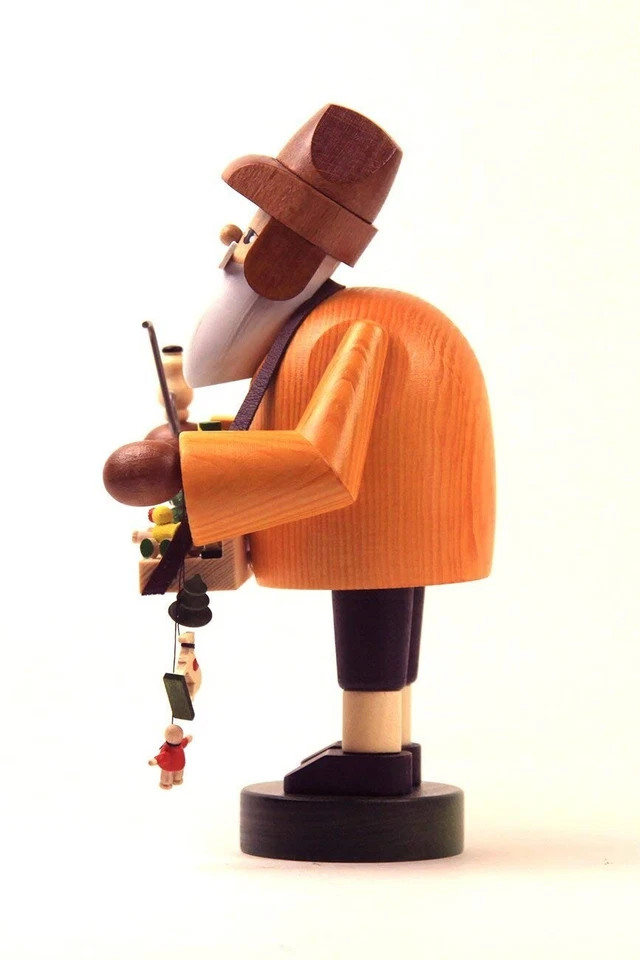 KWO Fumador de Incienso Juguete Comerciante Madera Fumador Alemán 7" **Daños Menores Foto 3 de 4