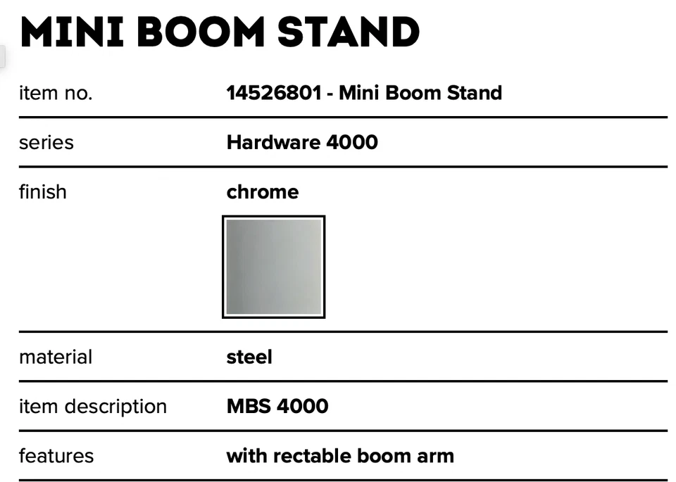 Sonor MBS 4000 Series Mini Boom Cymbal Stand Sonor Hardware - Image 2 of 2