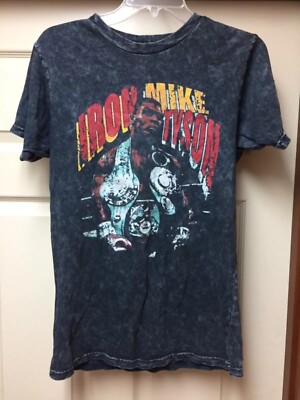 Vintage Iron Mike Tyson T-shirt Stonewash Gray Men s Small Pre-Shrunk Cotton