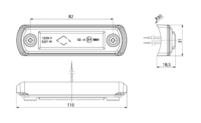 Lámparas De Marcador Trasero LED TOP 4 Para Camión Chasis MAN DAF 12V 24V - Imagen 2 de 4