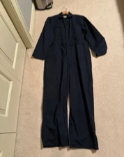 Reed Navy Blue Industrial Poly-Cotton Coverall Jumpsuit Size 42S