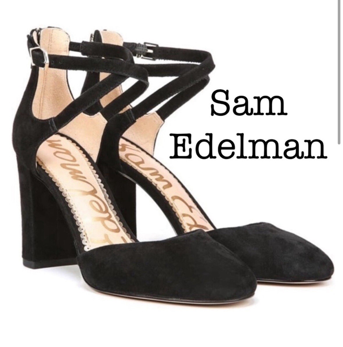 Sam Edelman Simmons Suede Leather Strappy Pumps Size 1/2