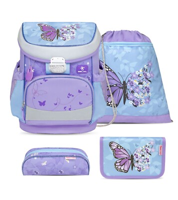 Belmil Schulranzen Set Mini-Fit 1. + 2. Klasse 405-33 Purple Blue Butterfly