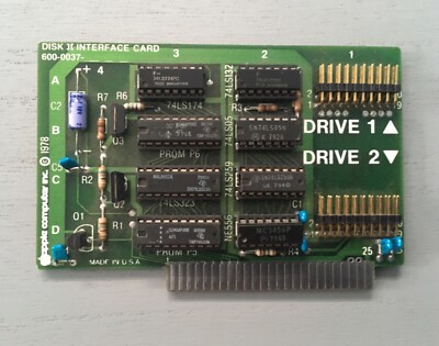 Vintage 1978 Apple Computers Disk II Interface Card Ref.50/51