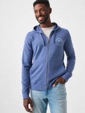 Faherty Men's Charleston LS Terry Zip Hoodie, Style# UKU2303, Size M, Faded Navy