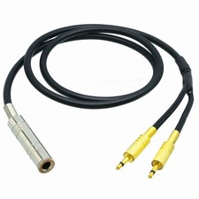 CANARE DIY Leads L-4E6S 6.35mm jack 1/4" stereo TRS to 2x 3.5mm plug mono TS