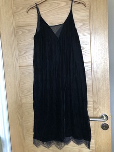 river island black slip dress