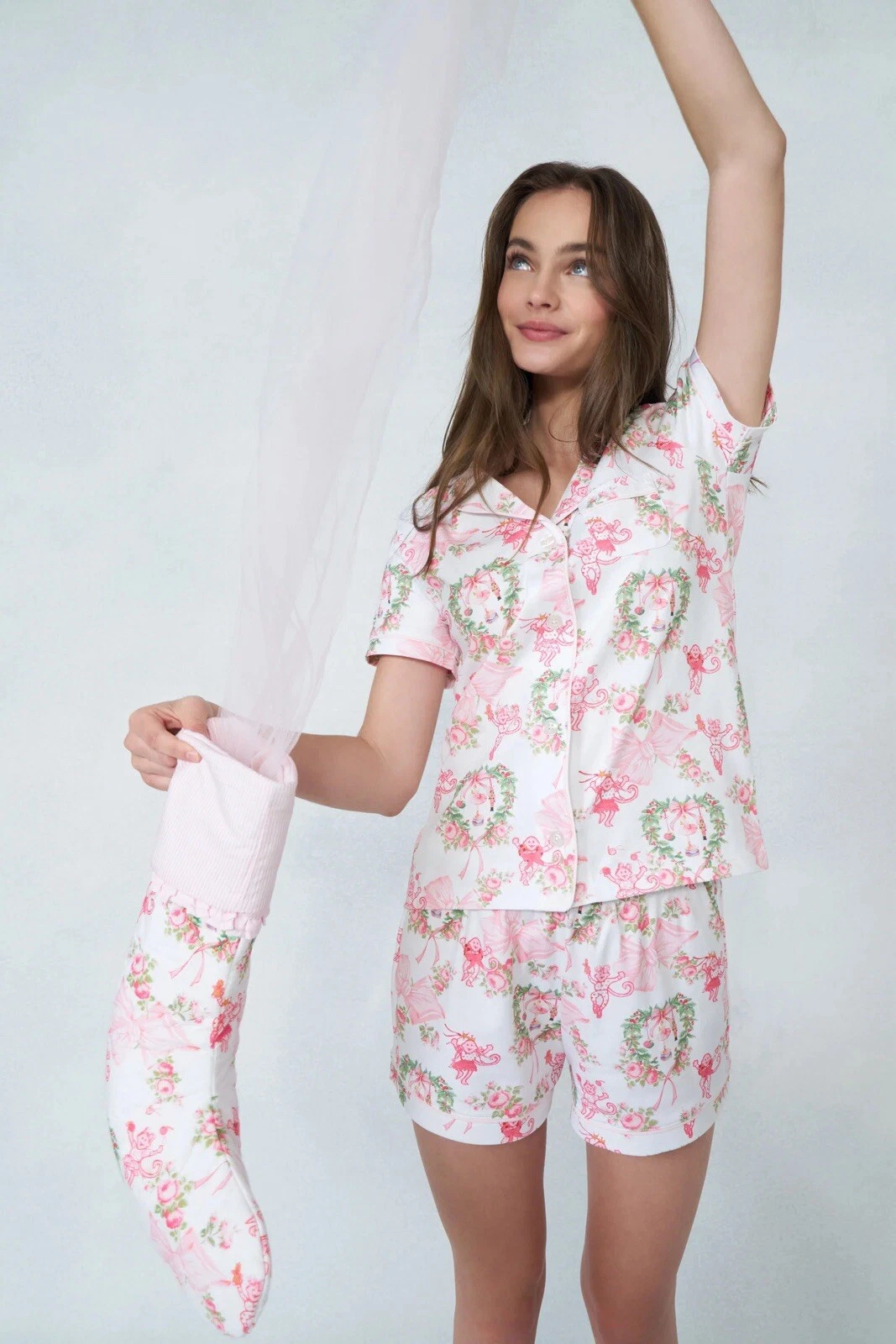 LoveShackFancy Merry Monkey Beaux  Pajamas PJs MEDIUM