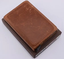 Secrid SV Men's Aluminium Slim Wallet Vintage Brown RFID Safe Card Case