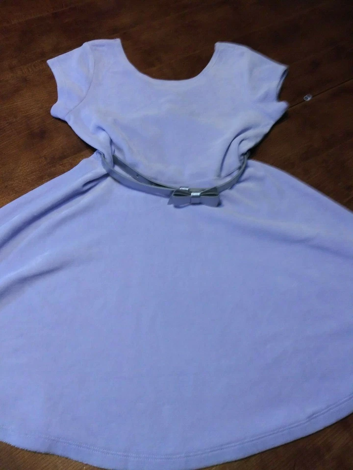 TCP Otoño Invierno Niñas Fiesta de Vacaciones VELOUR CINTURÓN PATINADOR Vestido Lila y Rosa Foto 2 de 4