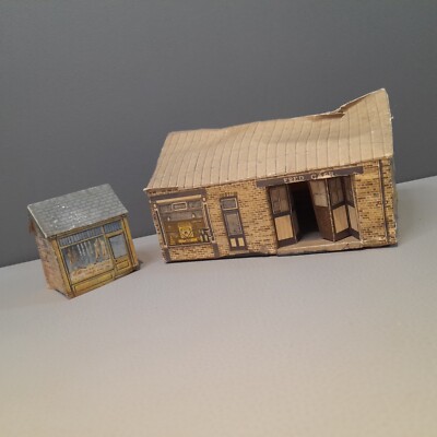 Vintage Eisenbahn Gebäude Konvolut OO HO 1:76 Karton für Ersatzteile Reparaturen  