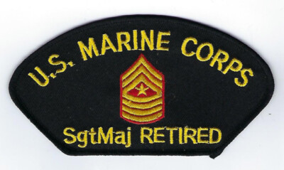 SERGEANT MAJOR SGTMAJ E-9 HAT PATCH US MARINES RANK RETIREMENT PIN UP GIFT WOW