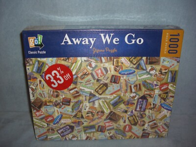 Go! Classic ~ 1000 Piece Jigsaw Puzzle ~ AWAY WE GO Travel Vacation NEW SEALED 