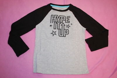 Girls L/S Raglan T-Shirt ''HYPE IT UP'' Gray Black XS S M L L-Plus XL XL-Plus XXL