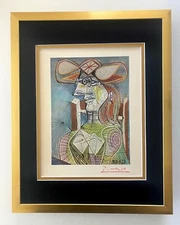 PABLO PICASSO  1948 BEAUTIFUL SIGNED PRINT MATTED AND FRAMED + LIST  $995