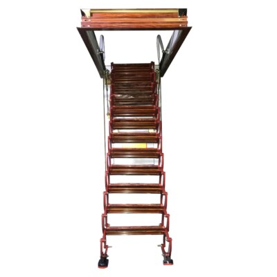 Attic Ladder Telescopic Folding Loft Ladder  13 Steps 9.8ft  Alloy 27.5'' x 47.2''