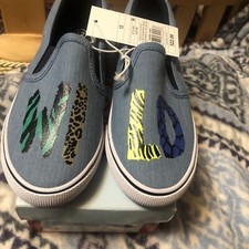 Cat And Jack Boys or girls Shoes Blue Size 12 wild logo canvad new with box