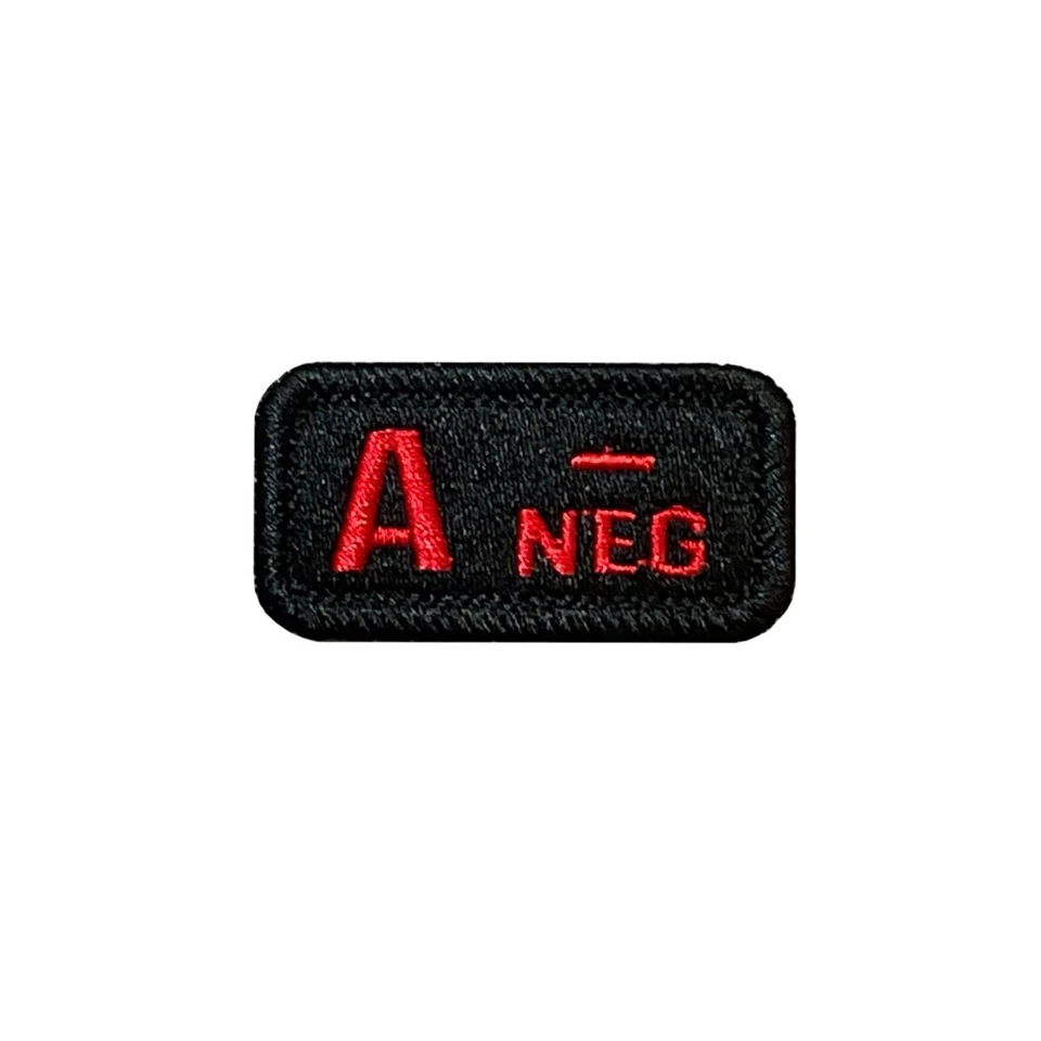 BLOOD TYPE 1” X 2” hook back embroidered patches Black - Image 4 of 4
