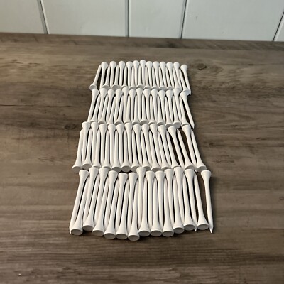 White Wooden Gold Tees 2-3/4 100pk