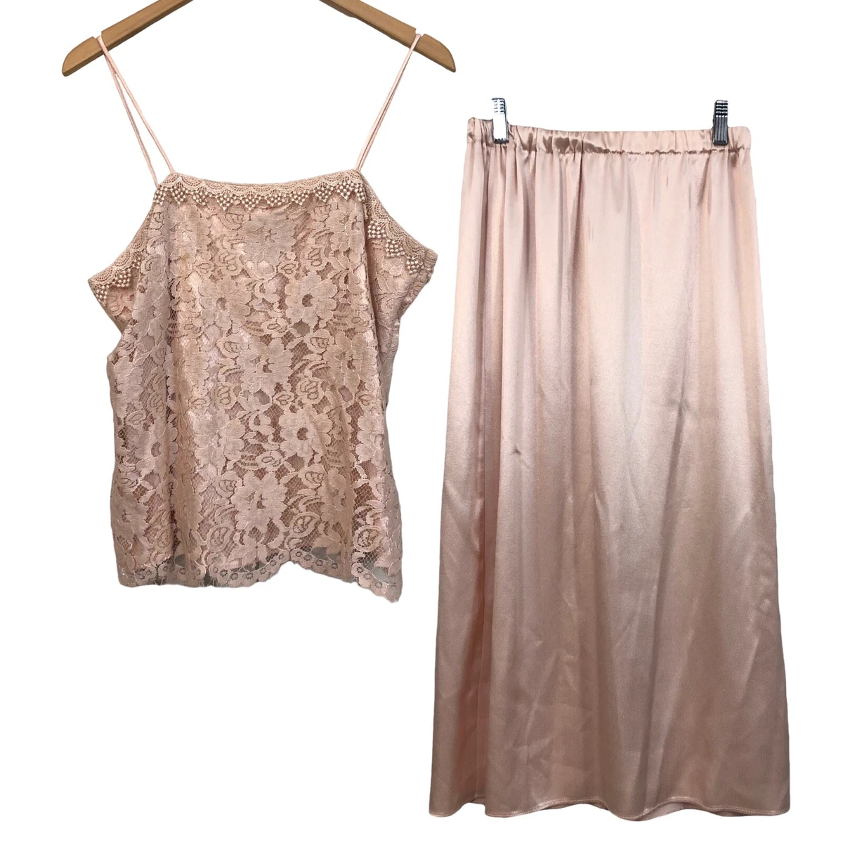 Satin skirt top outfit 80's