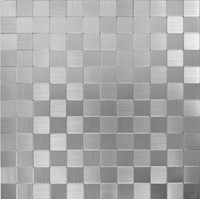 Mosaikfliese Selbstklebend Aluminium Silber Metall WB200-22M25| 1Matte