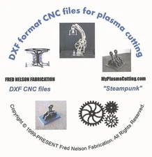 Steampunk selection of dxf format CNC files for plasma or laser cutting on CD