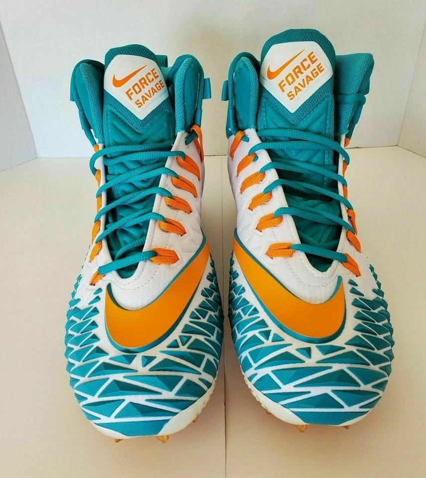 Men Nike Force Savage Elite TD Football Cleat Miami Dolphin AJ6605-104 Size 14.5 - Image 4 of 4
