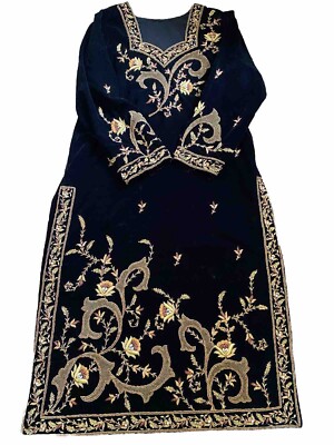 Velvet Piece wedding Heavy Fancy Embroidery Work UK