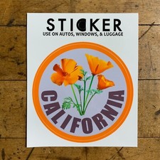 California Poppy Sticker - CA Vinyl Decal with UV Protection Car Boat RV 3"