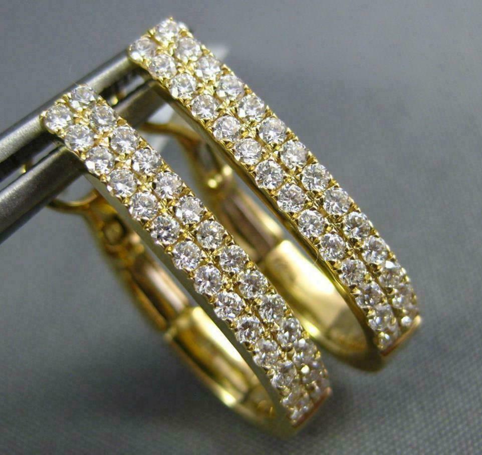 FILA ESTATE WIDE .67CT DIAMOND 18K YELLOW G CLASSIC 2 ROW CLIP ON HANGING EARRINGS