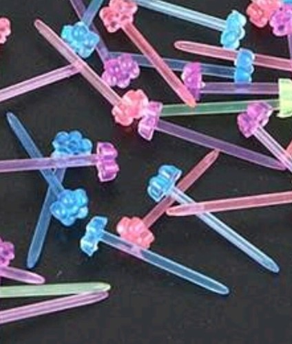 15 Pairs Plastic Coloured Flower Stud Earrings Set and Backs Hypoallergenic  - Picture 1 of 2