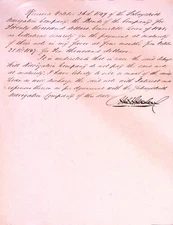 Schuylkill Navigation Company 1845 Receipt for Certificate of Loan $20,000