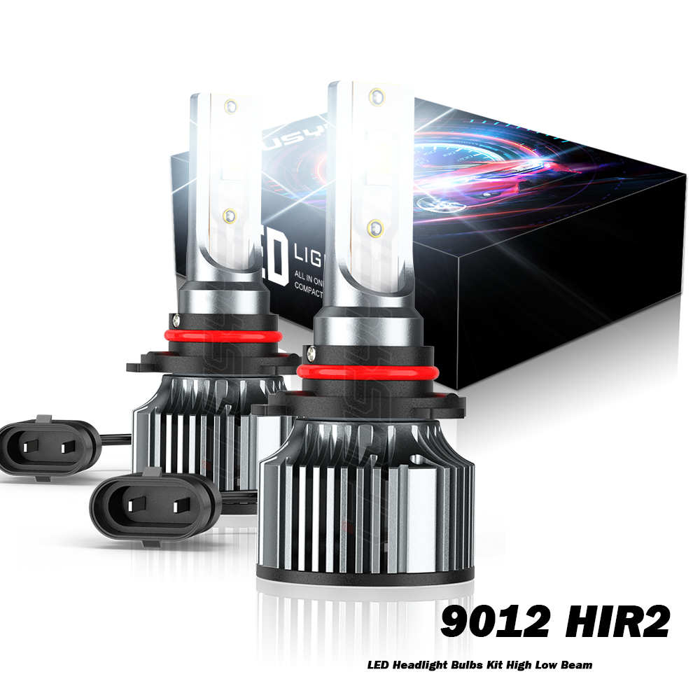 10000K 9012 HIR2 LED Headlight Bulbs Kit High Low Beam Super Bright Combo White