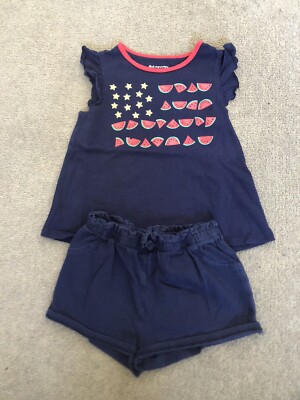 First Impressions Macys marineblau Wassermelone & Sterne USA Flagge Top & Shorts Alter 2